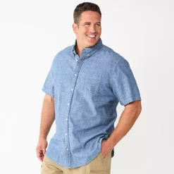 Big & Tall Sonoma Goods For Life® Button-Down Shirt -Outdoor Clothing Sales 5558950 Dark Wash