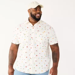 Big & Tall Sonoma Goods For Life® Button-Down Shirt -Outdoor Clothing Sales 5558950 Western Cream