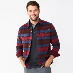 Men's Eddie Bauer Chutes Microfleece Shacket -Outdoor Clothing Sales 5568118 Soft Indigo