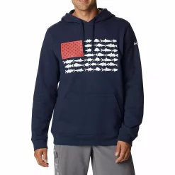 Men's Columbia PFG™ Fish Flag II Hoodie -Outdoor Clothing Sales 5569396 Collegiate Navy