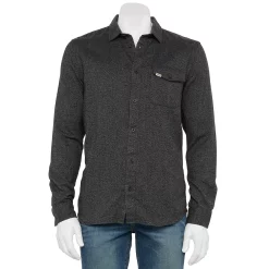Men's Vans Button-Down Shirt -Outdoor Clothing Sales 5570799 Asphalt