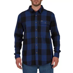 Men's Smith's Workwear Relaxed-Fit Buffalo Plaid Flannel Button-Down Shirt -Outdoor Clothing Sales 5581511 Dark Black