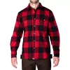 Men's Smith's Workwear Relaxed-Fit Buffalo Plaid Flannel Button-Down Shirt -Outdoor Clothing Sales 5581511 Red Black