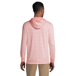 Men's Lands' End Striped Supima Hooded Pullover -Outdoor Clothing Sales 5582121 ALT