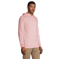 Men's Lands' End Striped Supima Hooded Pullover -Outdoor Clothing Sales 5582121 ALT2