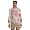 Men's Lands' End Serious Sweats French Terry Crewneck Sweatshirt -Outdoor Clothing Sales 5582142 White Burst Tie Dye