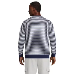 Big & Tall Lands' End Serious Sweats Striped French Terry Crewneck Sweatshirt -Outdoor Clothing Sales 5582669 ALT