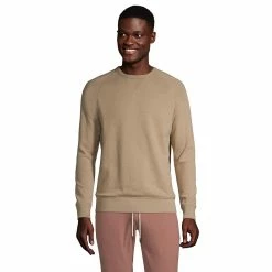 Big & Tall Lands' End Serious Sweats French Terry Crewneck Sweatshirt -Outdoor Clothing Sales 5582670 Khaki