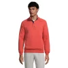 Big & Tall Lands' End Classic-Fit Quilted Snap Mockneck Pullover Top -Outdoor Clothing Sales 5583153 Rich Papaya