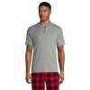 Big & Tall Lands' End Knit Rib Pajama Sleep Henley -Outdoor Clothing Sales 5584300 Pewter Heather