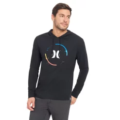 Men's Hurley Long Sleeve Hooded Graphic Tee -Outdoor Clothing Sales 5587990 Black