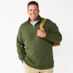Big & Tall Sonoma Goods For Life® Quarter-Zip Fleece -Outdoor Clothing Sales 5591255 Olive