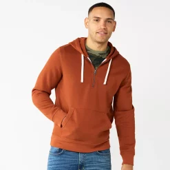 Men's Sonoma Goods For Life® Quarter-Zip Hoodie -Outdoor Clothing Sales 5595318 Maple Chili