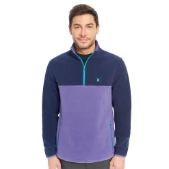 Men's Hurley 90s Quarter Zip Polar Fleece Jacket -Outdoor Clothing Sales 5597907 Obsidian