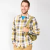 Men's Sonoma Goods For Life® Flannel Button-Down Shirt -Outdoor Clothing Sales 5624605 Gray Yellow Plaid