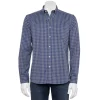 Men's Sonoma Goods For Life® Slim Perfect-Length Button-Down Shirt -Outdoor Clothing Sales 5642086 Gray Gingham