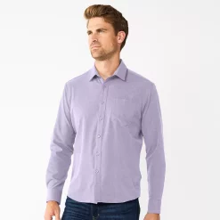 Men's Apt. 9® Athleisure Untucked-Fit Tech Shirt -Outdoor Clothing Sales 5660049 Lavendar