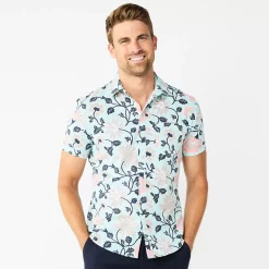 Men's Apt. 9® Slim-Fit Untucked Design Button-Down Tech Shirt -Outdoor Clothing Sales 5666586 Seascape