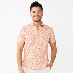 Men's Apt. 9® Standard-Fit Button-Down Tech Shirt -Outdoor Clothing Sales 5666588 Pink Icing