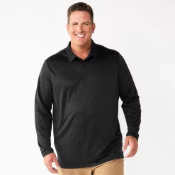 Big & Tall Apt. 9® Interlock Polo -Outdoor Clothing Sales 5667047 Mineral Black