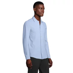 Men's Lands' End Textured Button-Down Shirt -Outdoor Clothing Sales 5684538 ALT2
