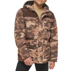 Men's Levi's® Four Pocket Hooded Parka -Outdoor Clothing Sales 5697512 Brown Camo