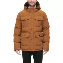 Men's Levi's® Four Pocket Hooded Parka -Outdoor Clothing Sales 5697512 Worker Brown