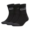 Adidas Men's Blocked Linear II 3-Pack Quarter Socks -Outdoor Clothing Sales 5720070 Black Gray