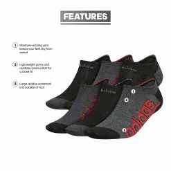 Men's adidas 6-Pack Linear Superlite III No-Show Socks -Outdoor Clothing Sales 5720073 ALT