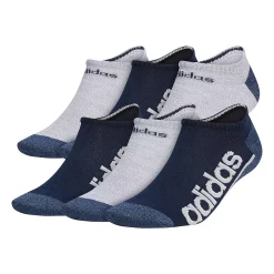 Men's adidas 6-Pack Linear Superlite III No-Show Socks -Outdoor Clothing Sales 5720073 Navy Steel Blue