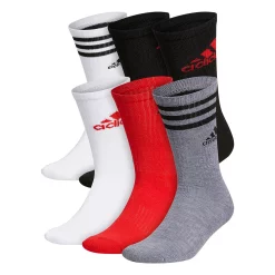 Men's adidas 6-pack Athletic Cushioned Crew Socks -Outdoor Clothing Sales 5720078 Black Red White