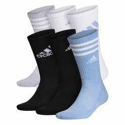 Men's adidas 6-pack Athletic Cushioned Crew Socks -Outdoor Clothing Sales 5720078 Light Blue White Gray