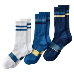 Men's Lands' End Performance 3-Pack Crew Sock -Outdoor Clothing Sales 5743266 Blue Gray White