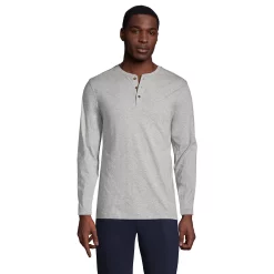 Big & Tall Lands' End Supima Jersey Henley -Outdoor Clothing Sales 5743496 Light Gray Heather