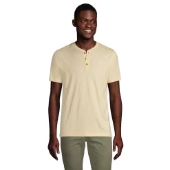 Big & Tall Lands' End Supima Cotton Henley Tee -Outdoor Clothing Sales 5743498 Golden Candle Light