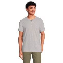 Big & Tall Lands' End Supima Jersey Henley -Outdoor Clothing Sales 5743659 Light Gray Heather