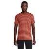 Men's Lands' End Linen Tee -Outdoor Clothing Sales 5747113 Apricot Red Stripe