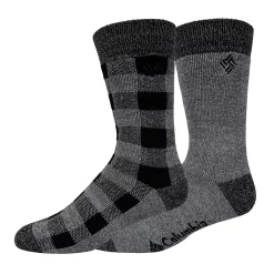 Men's Columbia Lifestyle Check Mate Medium Thermal 2-Pack Crew Socks