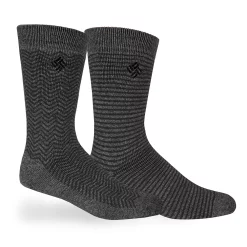 Mens Columbia Lifestyle Classic C Stripe MicroPoly Crew Socks -Outdoor Clothing Sales 5766532 Gray