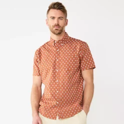 Men's Sonoma Goods For Life® Short Sleeve Perfect Length Button Down Shirt 20 Men's Sonoma Goods For Life® Short Sleeve Perfect Length Button Down Shirt -Outdoor Clothing Sales 5806004 Diamond Geo Orange