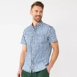 Men's Sonoma Goods For Life® Short Sleeve Perfect Length Button Down Shirt 18 Men's Sonoma Goods For Life® Short Sleeve Perfect Length Button Down Shirt -Outdoor Clothing Sales 5806004 Washed Gingham