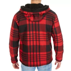 Men's Smith's Workwear Butter-Sherpa Lined Plaid Hooded Jacket -Outdoor Clothing Sales 5869374 ALT