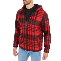 Men's Smith's Workwear Butter-Sherpa Lined Plaid Hooded Jacket -Outdoor Clothing Sales 5869374 ALT2