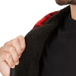 Men's Smith's Workwear Butter-Sherpa Lined Plaid Hooded Jacket -Outdoor Clothing Sales 5869374 ALT7