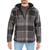 Men's Smith's Workwear Butter-Sherpa Lined Plaid Hooded Jacket -Outdoor Clothing Sales 5869374 Storm Gray