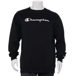 Big & Tall Champion® Script Fleece Crew Sweatshirt -Outdoor Clothing Sales 5910892 Black
