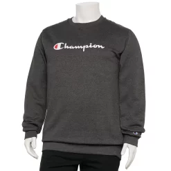 Big & Tall Champion® Script Fleece Crew Sweatshirt -Outdoor Clothing Sales 5910892 Granite Heather