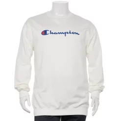 Big & Tall Champion® Script Fleece Crew Sweatshirt -Outdoor Clothing Sales 5910892 Natural