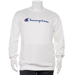 Big & Tall Champion® Script Fleece Crew Sweatshirt -Outdoor Clothing Sales 5910892 White