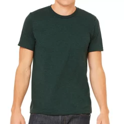 Canvas Mens Triblend Crew Neck Plain Short Sleeve T-Shirt